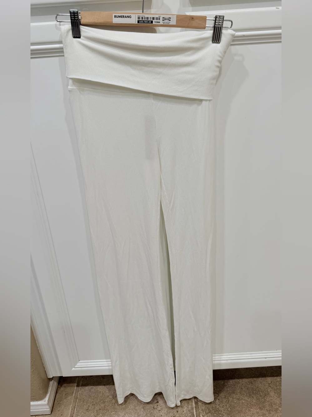 SKIMS Cream Fold-Over Waist Boot Cut Pants